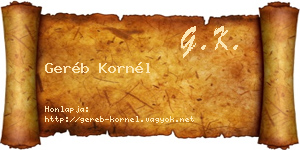 Geréb Kornél névjegykártya